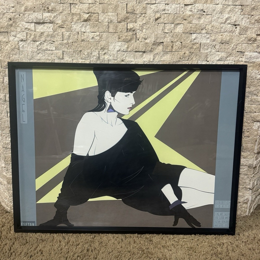 Patrick Nagel 1987 Exhibition Tokyo Isetan Framed Poster Art Deco Print